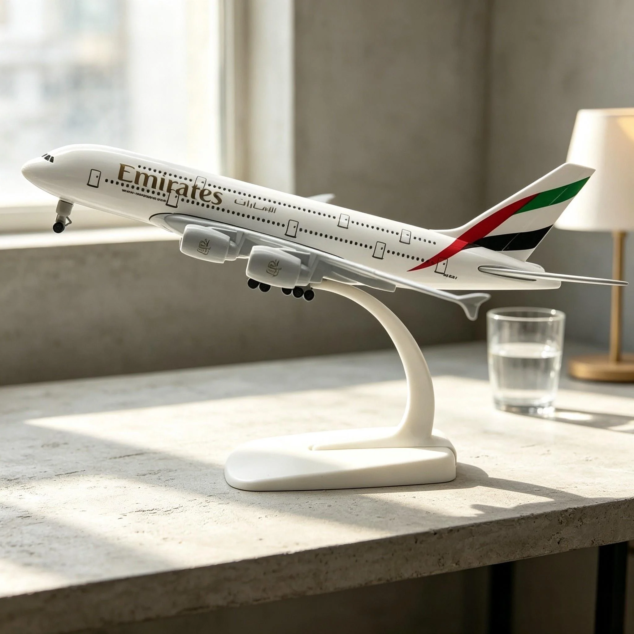 Air-bus 380 20cm Aircraft Model A380 Emirates Plane Model Metal Replica Alloy Material Aviation Simulation Airplanes Decoration
