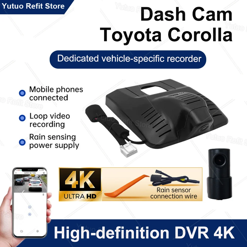 Plug and Play 4K Dash Cam Camera For Toyota Corolla Touring Sports E210 Levin 2019-2026 Hatch Hatchback Sedan Car DVR DashCam 4K