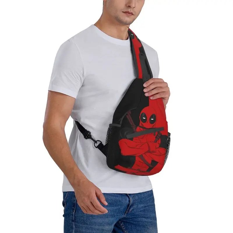 Custom Casual Deadpool Sling Crossbody Backpack Men Shoulder Chest Bags for Traveling