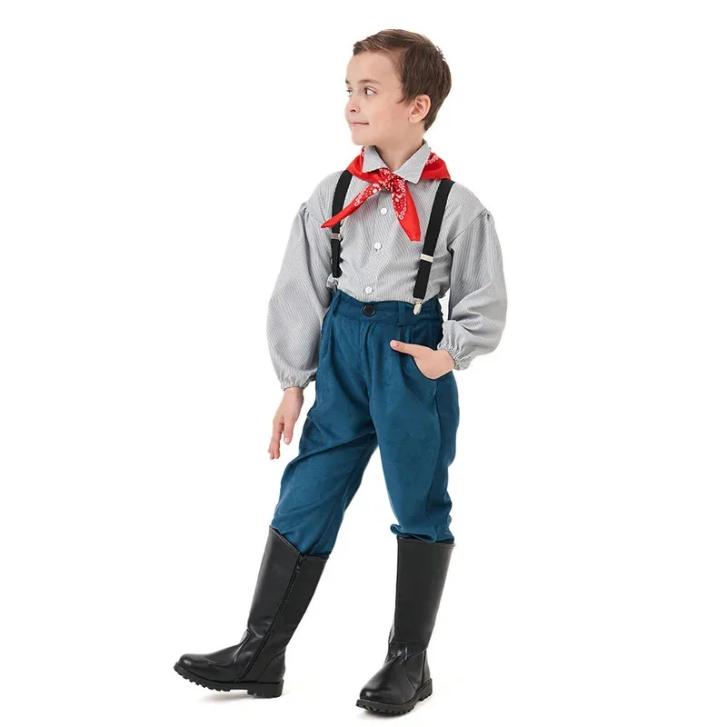 

asdh8@History Stage Performance Costume Colonial Farm Boy Cosplay Fantasy Boys Clothing Teen 4 to 16 Years Roleplay Fantasia Out