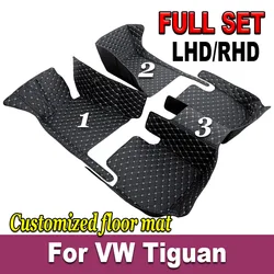 Car Floor Mats For Volkswagen VW Tiguan 2007-2022 MK1 MK2 2.0TSI 280TSI 330TSI 380TSI Custom Auto Carpet interior accessories