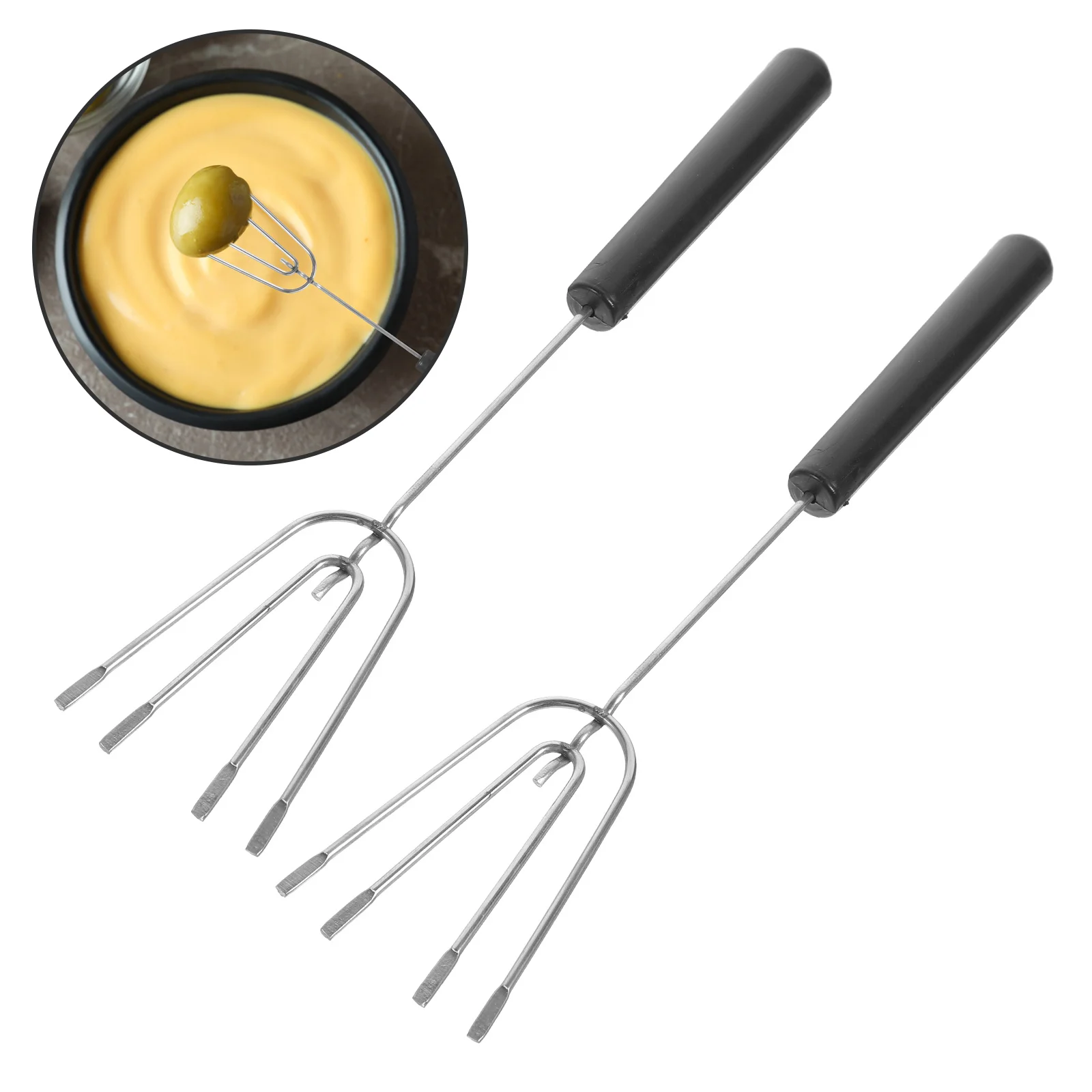 

5Pcs Chocolate Dipping Fork Stainless Steel Non-Rust Wear-Resistant for Dipping Nuts Fruits Candies Fondue Tools Reusable