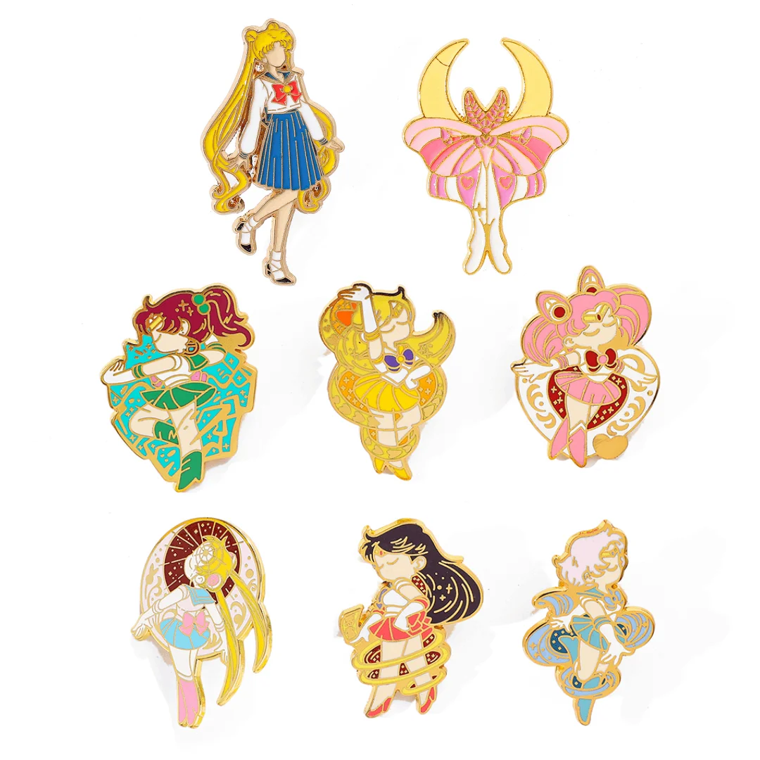 Anime Emaille-Anstecknadel Tsukino Usagi Brosche Niedliche Comic-Brosche Geeignet für Rucksack Kleidung Cosplay Geschenk