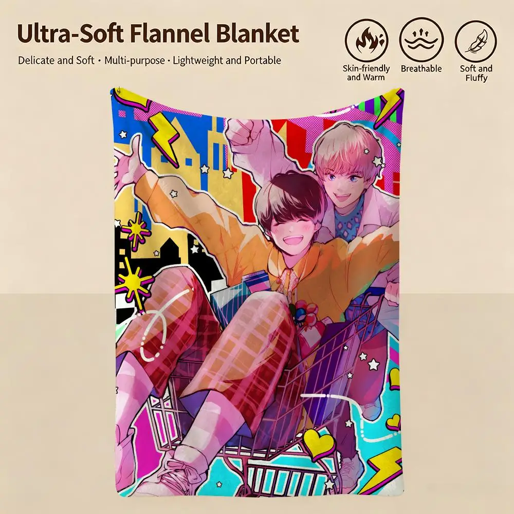 idol N-Naniwa Danshi-i Throw Warm Soft Flannel Blanket, Multi-use for Sofa Bed Camping Travel Nap