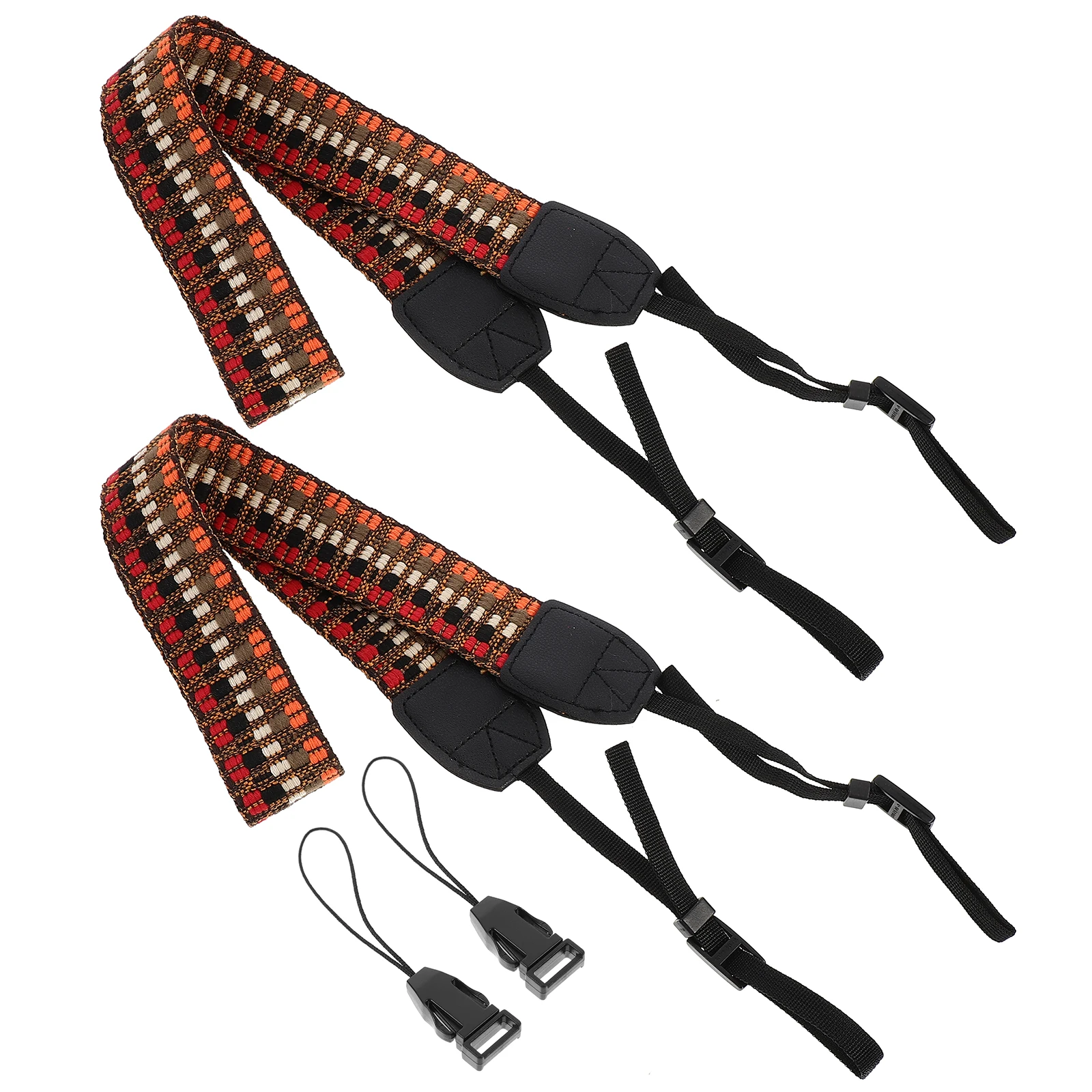 

2PCS Camera Neck Strap Adjustable Anti Slip Photography Accessories Comfortable Shoulder Belt Long Term Use Polyester Ethnic