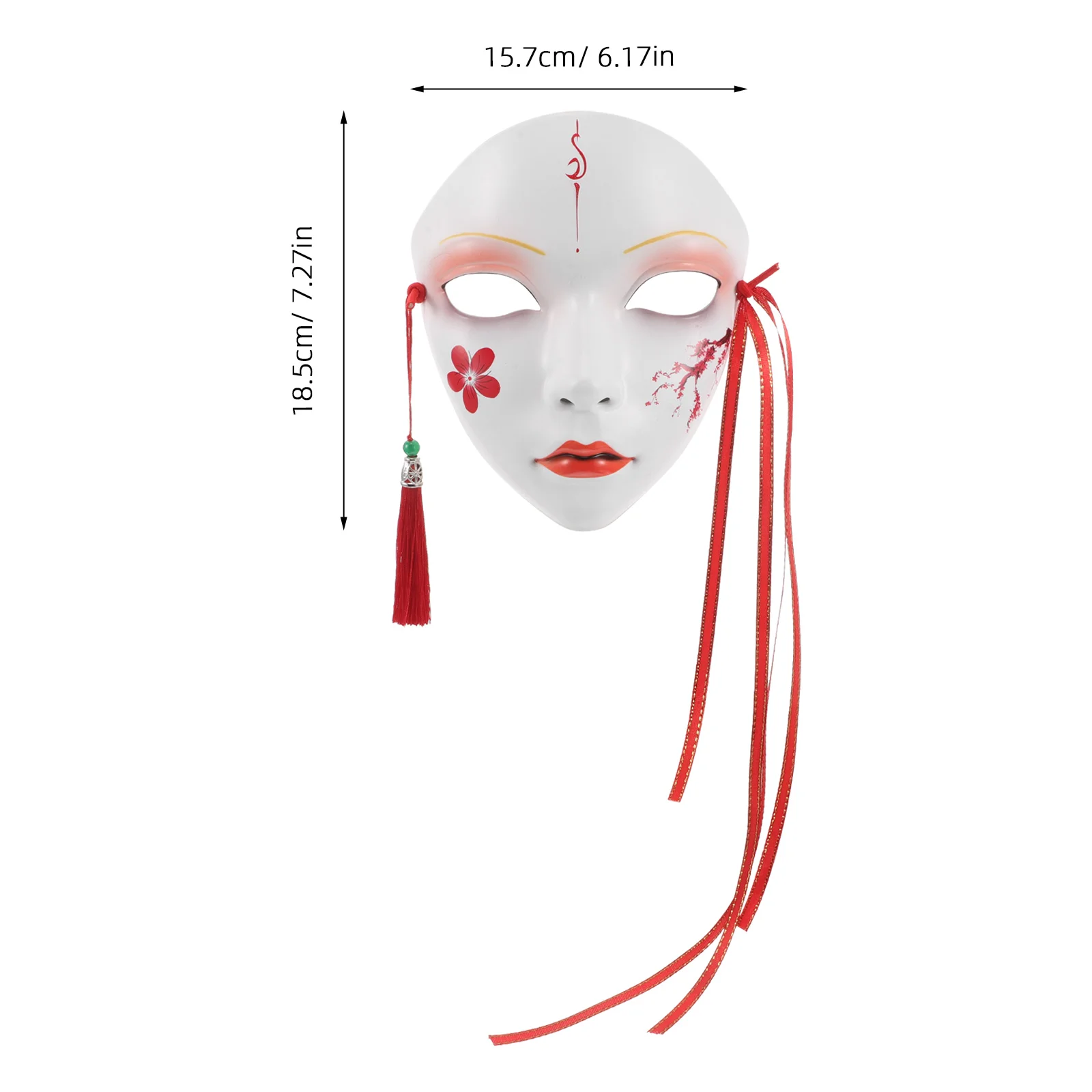 

Halloween Chinese Style Mask Decoration Makeup Costume Props Party White Adults Women