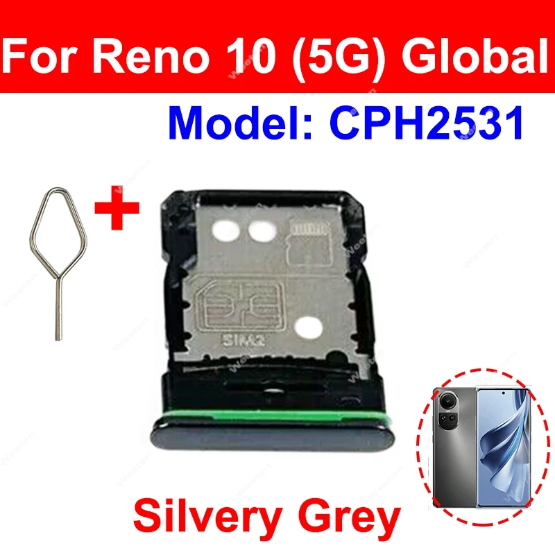 SIM Card Tray For OPPO Reno 10 10 Pro Plus 5G SIM Card Tray Slot Card Reader Holder Socket Parts