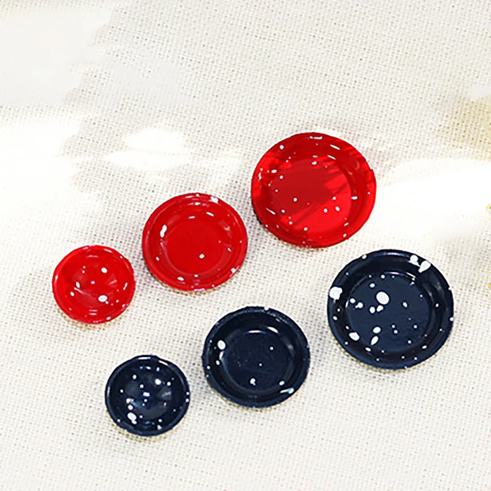 3Pcs 1/12 Dollhouse Miniature Metal Plate Bowl Set Mini Kitchen Dish Model Toy for Doll House Accessories Decoration ob11 bjd
