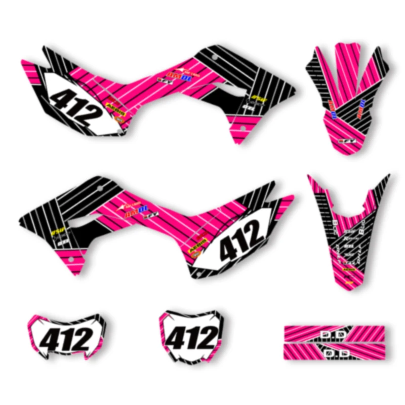 

DSMTECH Motorcycle Graphic Decal Stickers Kits For Honda CRF250F 2019 2020 2021 250F 250cc Motocycle Customized 004