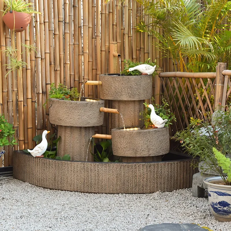 Garden flow ornament water garden landscape layout living room  hotel clubhouse fish pond lucky feng shui whe