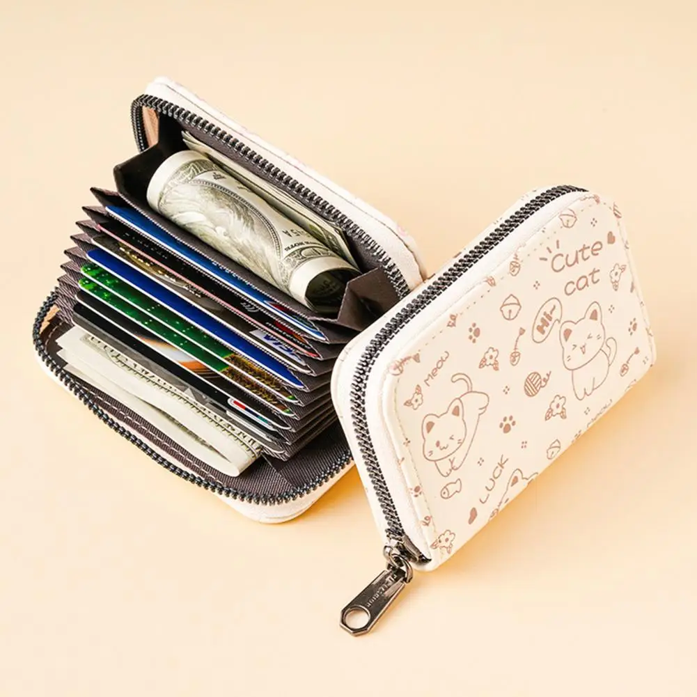 

Credit Card Bag Multi-slot Card Holder Reusable Women Wallet Multi-purpose Card Storage Faux Leather Small Wallet Coins Purse