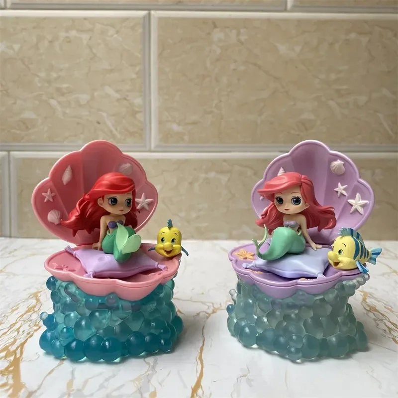 New Disney Genuine Ariel Jasmine Belle Princess Anime Girl Model Toys Mini Dolls Cute Decoration Gift Hobbies Collection