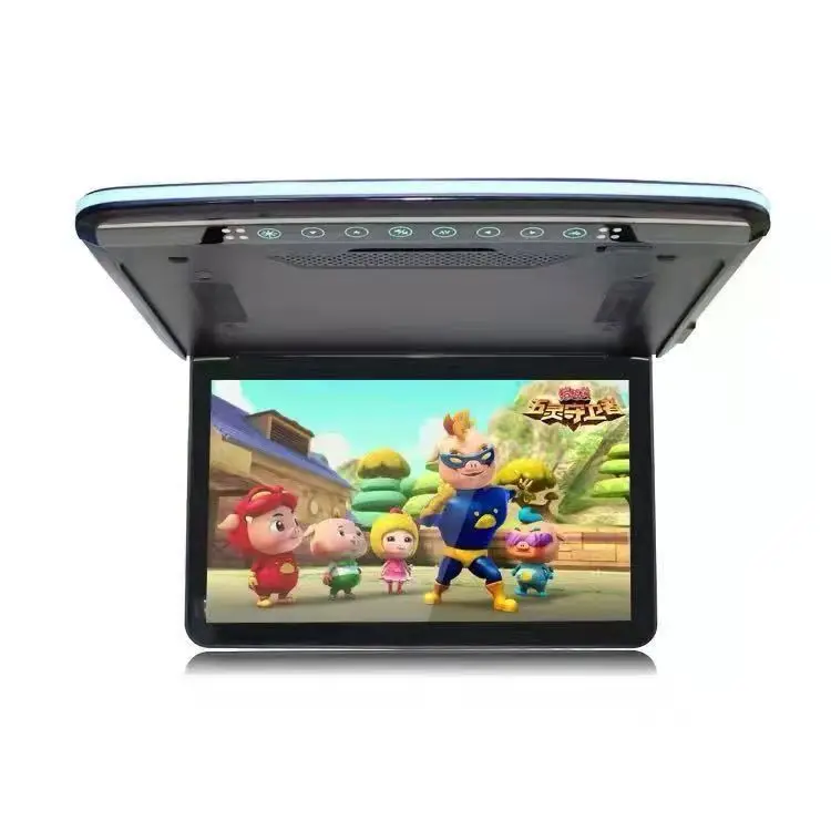 

2025 New Slim Design Touch Button Car 15.6 Inch LCD Flip_down_monitor Car Ceiling Tv Screen Android 12.0 System 2+32GB