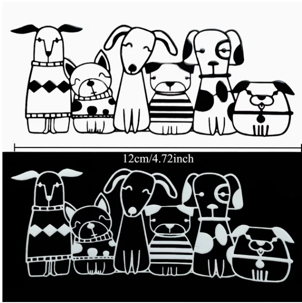 Cute Cartoon Dog Line Drawing Car Sticker Waterproof Vinyl Car Bumper Rear Window Sticker Cute Pet Puppy Silhouette Vehicle Decoration Sticker