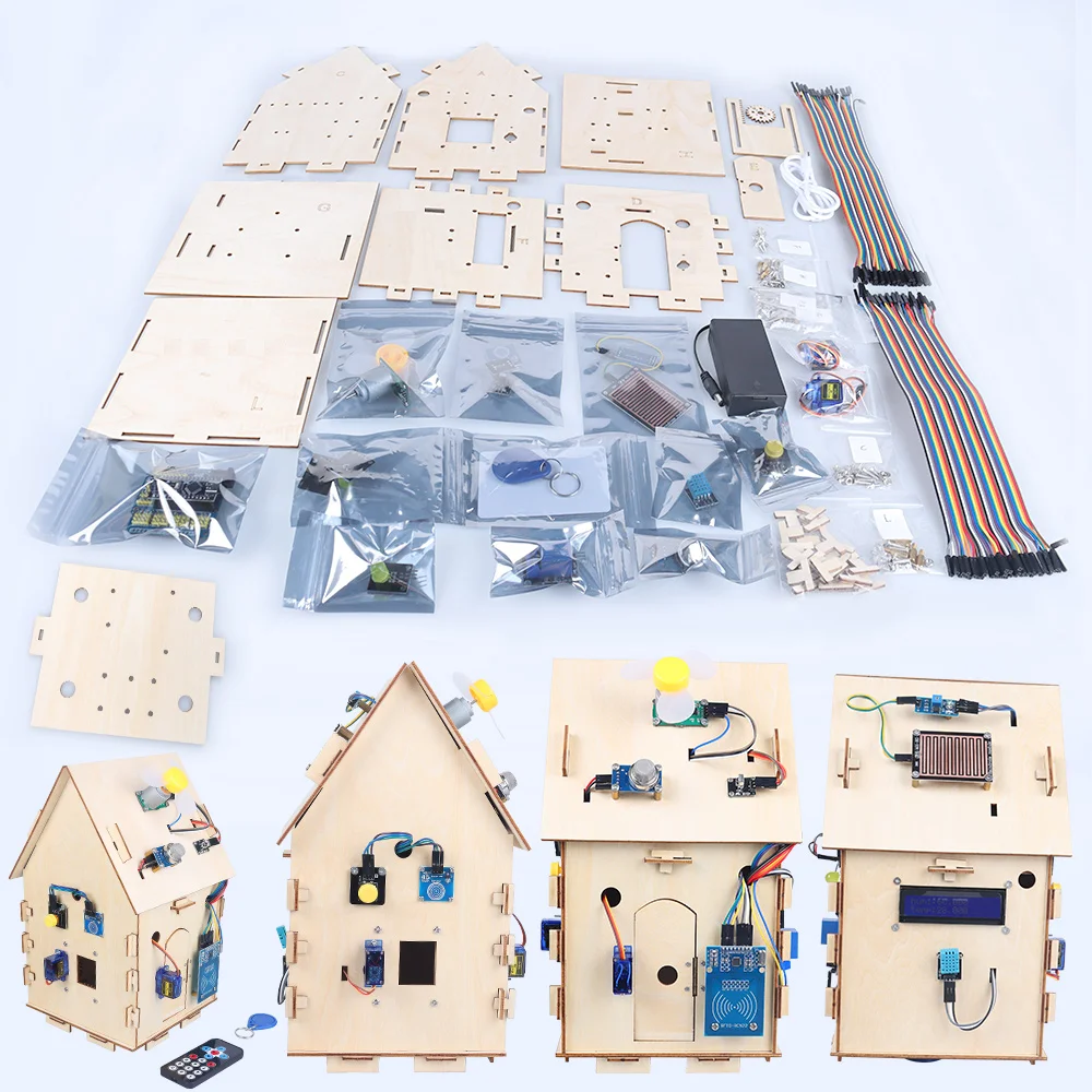 Kit de casa inteligente para projetos de programação Arduino, haste completa, educação, aprendizagem, kit de automação eletrônica DIY