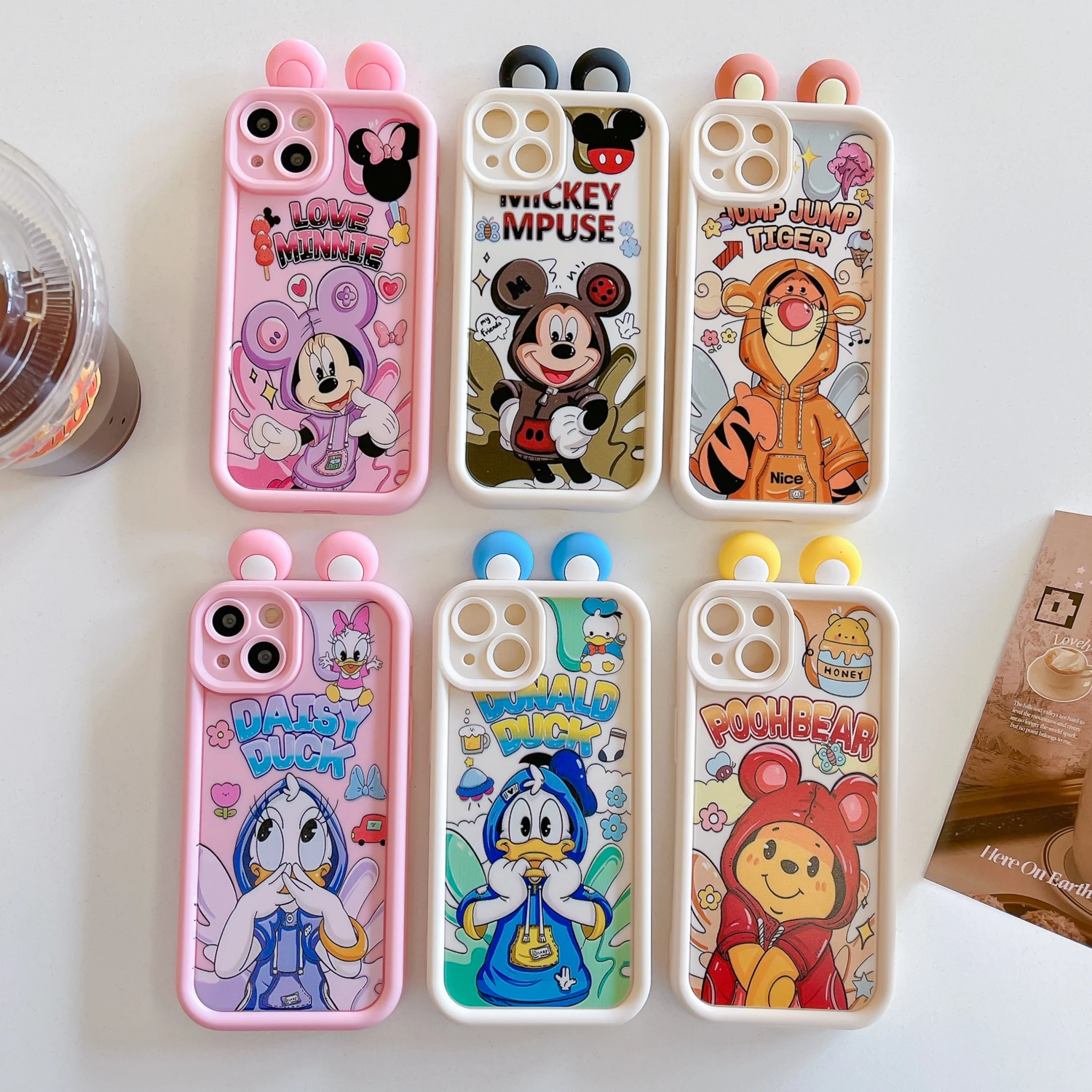 For VIVO V29E V27E V25 Y16 Y22S Y21 Y35 Y33S Y51 Y31 Y53S Y36 Y27 Y17S Chic Cap Ear Minnie Family Multistep TPU Soft Phone Case