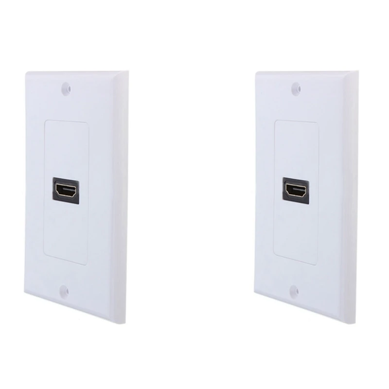 2X New 1-Port  Wall Face Plate Panel Cover Coupler Outlet Extender 3D 1080P White