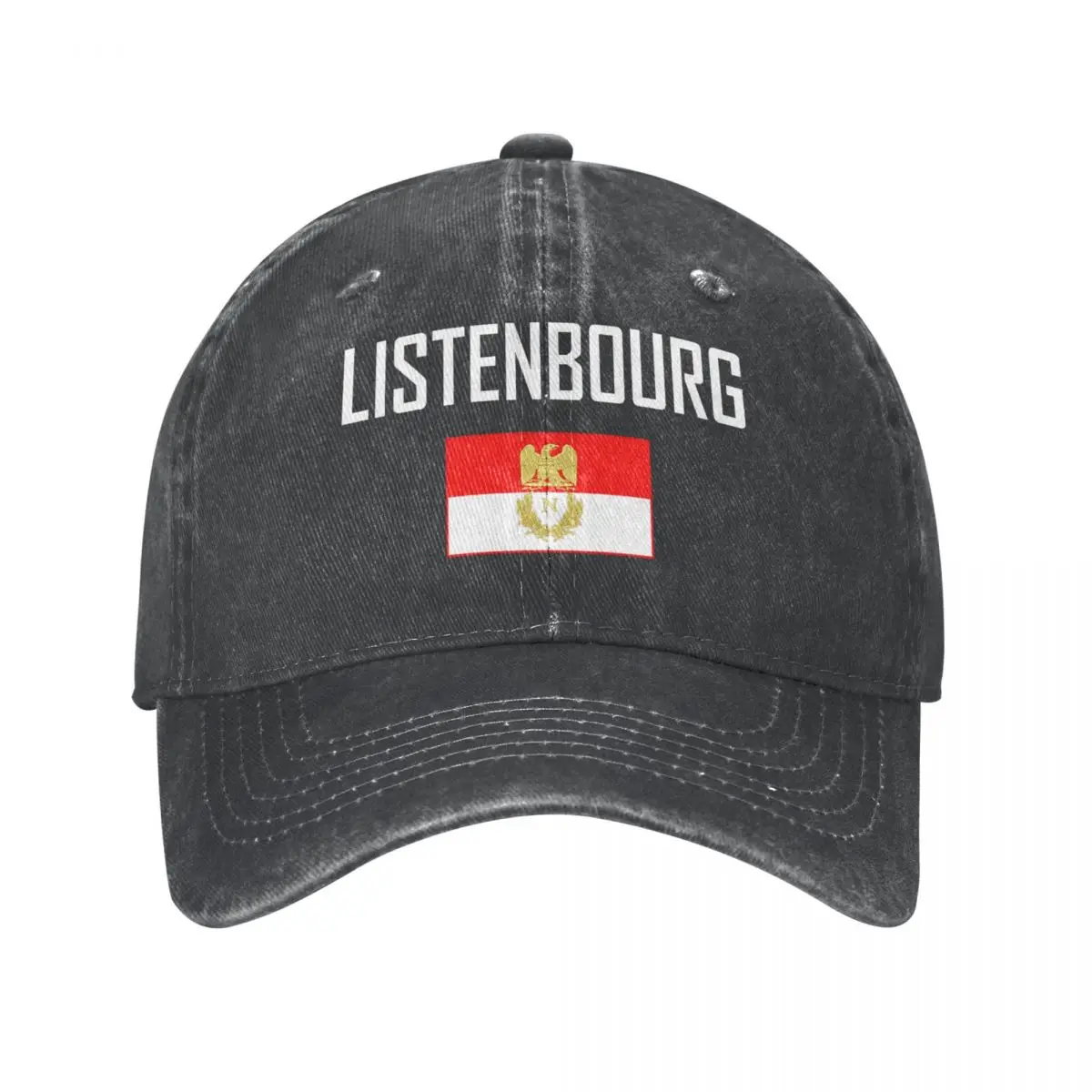 

Мужская бейсболка LISTENBOURG с флагом и шрифтом, темно-серая джинсовая классическая винтажная хлопковая шляпа дальнобойщика для папы, унисекс для взрослых