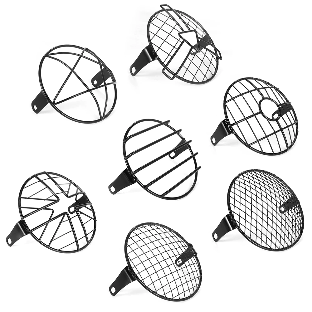 

Универсальная винтажная защита для фар мотоцикла, ретро гриль, крышка лампы для Harley Ducati Chopper Yamaha Cafe Racer