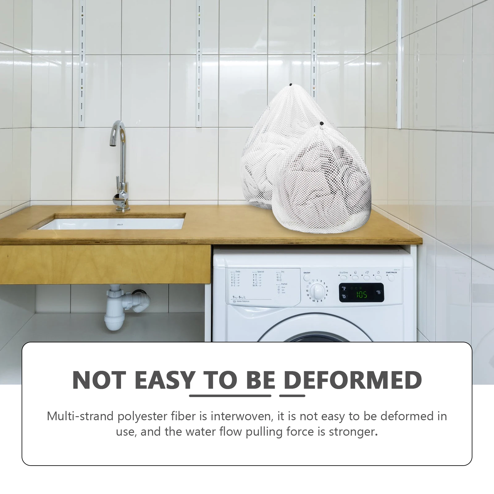 

2pcs Laundry Bag for Home Washing Machine Safe Mesh Wash Bag Polyester Easy Cleaning Large Capacity Storage Organizer