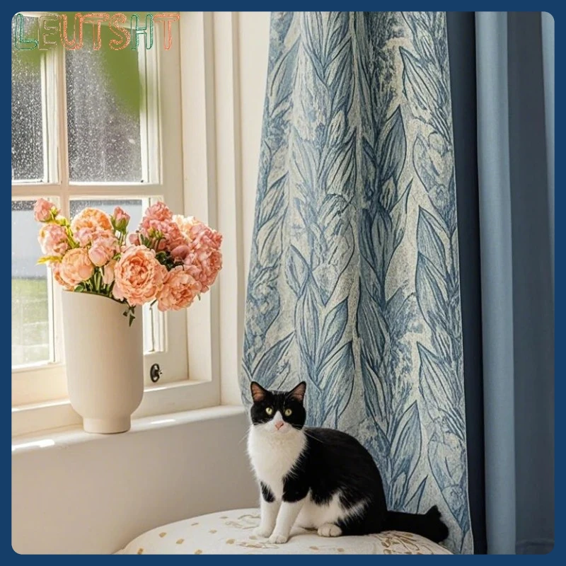 

Chenille Curtain Bedroom High-end Sense Thickened Full Blackout New Living Room Light Luxury Modern American Pastoral Style