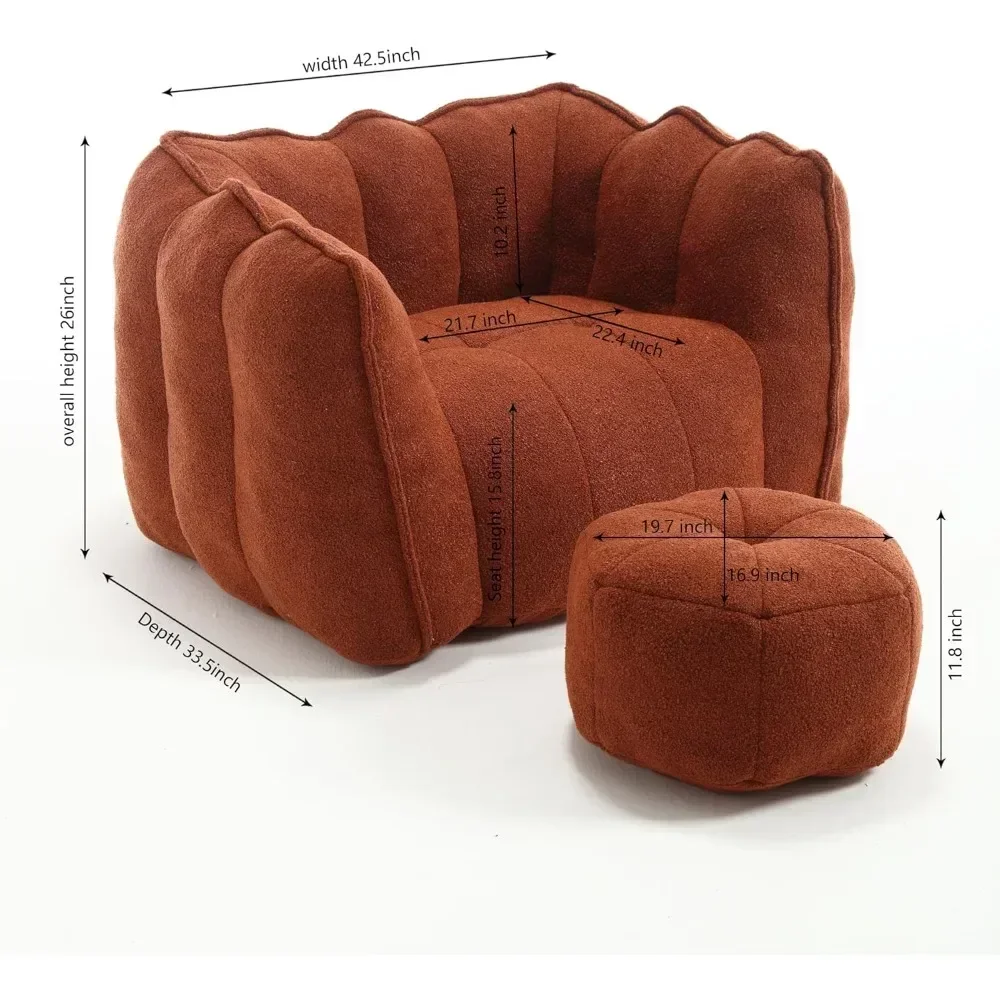 Bean Bag Sofas Using High-Quality Velvet Material Soft and Skin Friendly Suitable for Learning, Living room, bedroom