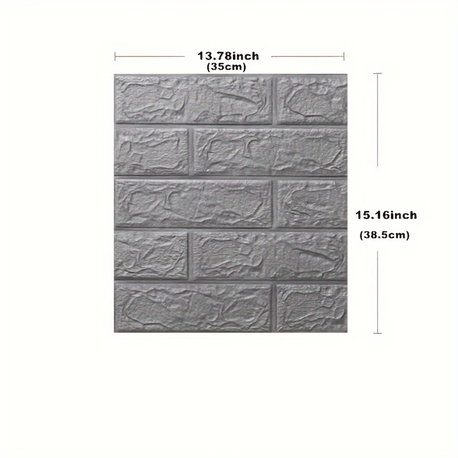 38.5X35cm 3D Self-Adhesive Waterproof Wall Sticker Solid Color Brick Pattern Living Room Bedroom Decorative Wallpaper - view 5