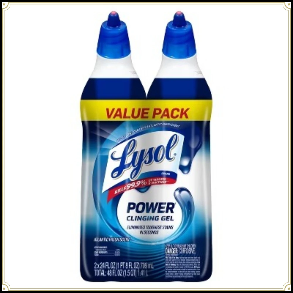 

Lysol Power Unscented Clinging Gel Toilet Bowl Cleaner - 24 fl oz/2ct: Aluminum-Free, Prevents Discoloration