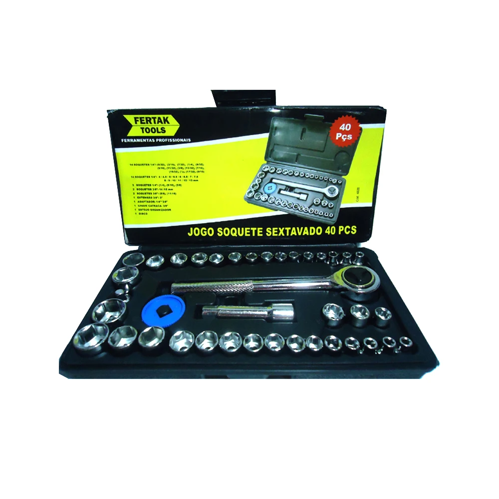 Interchangeable Socket Game With Reversible Ratchet Wrench Set Exhavered Kit 40 Pieces Pito Fertak Case