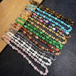 Natural Semi precious Stones High-quality Agate Jade Tiger Eye Stone Rose Crystal Turquoise Necklace Party Charm Gift for Women