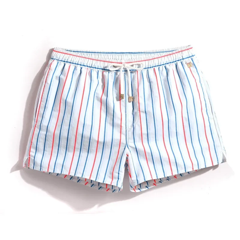 Novo estilo masculino listrado shorts de verão dos homens venda quente moda praia shorts dos homens roupa interior plus size