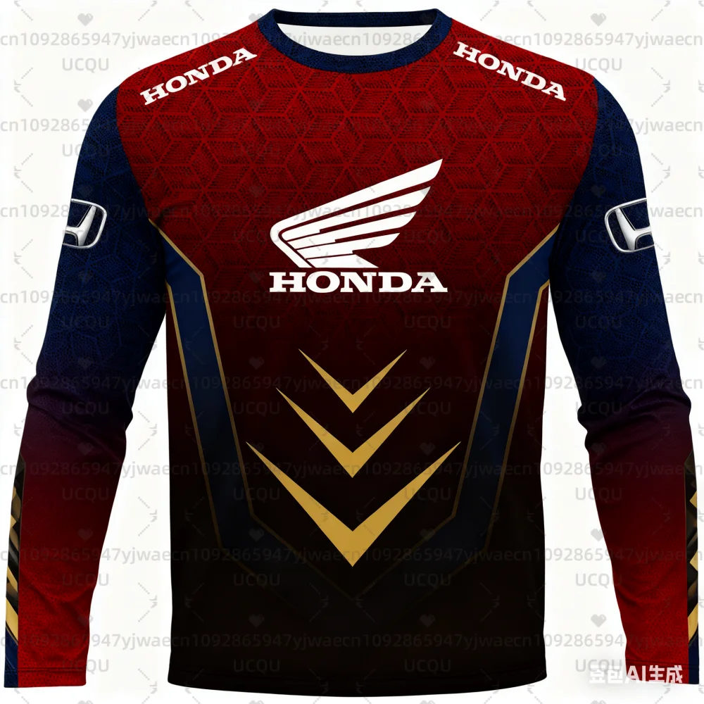 

Honda Racing Suit Men Women Motorcycle Off-Road Oversized Breathable Quick Drying Jersey O-Neck Fashionable Casual Sports Shirt