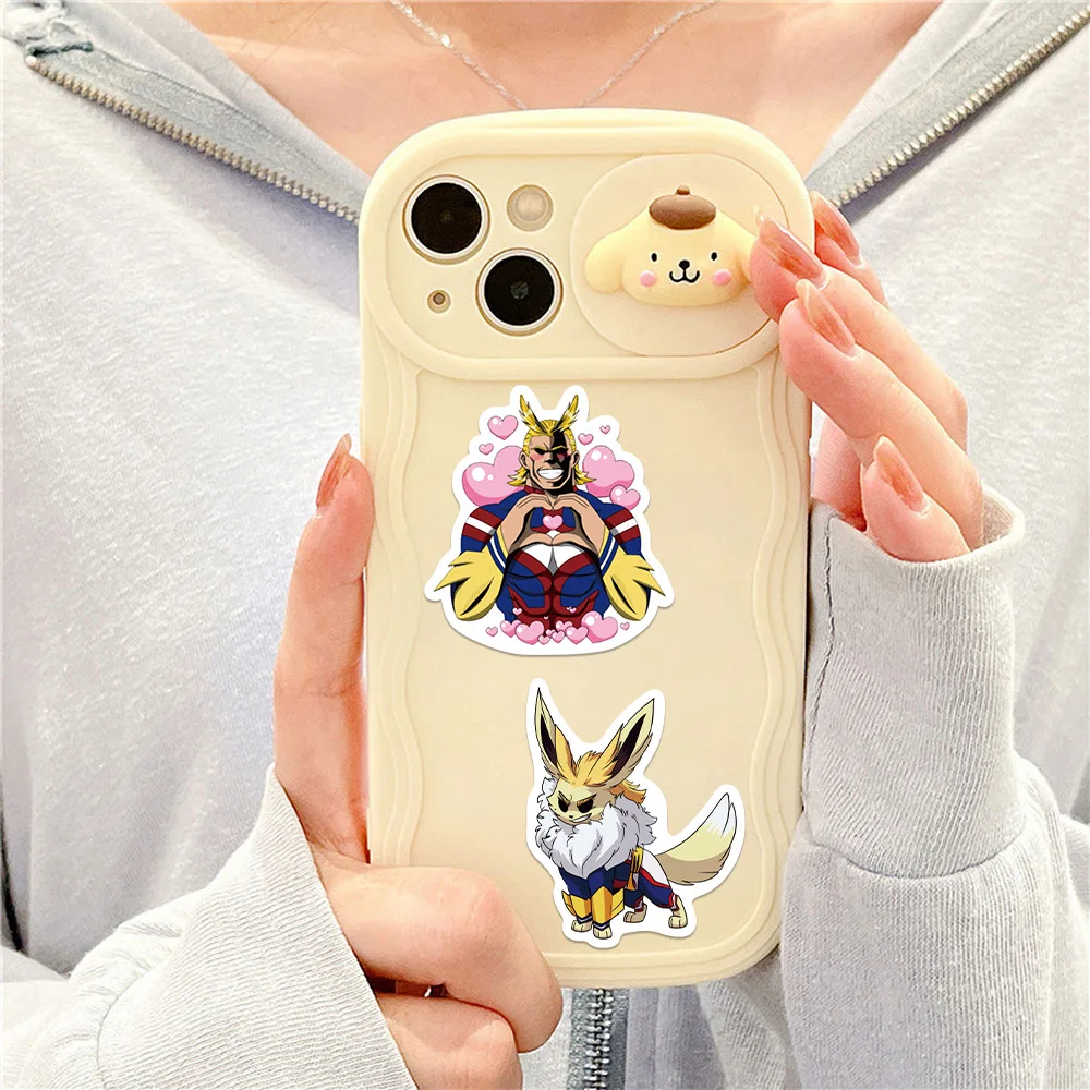 50 قطعة ملصقات أنيمي Kawaii بطلي الأكاديمية Midoriya كل مايت Bakugo Todoroki Mirio Shigaraki سكرابوكينغ القرطاسية ملصق