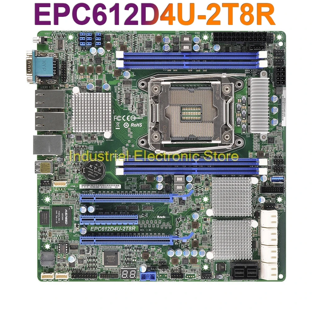 ASROCK For LGA2011-3 C612 DDR4 UATX Support E5-1600 2600 V3 Server Motherboard EPC612D4U-2T8R 