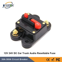 30A to 300A Circuit Breaker with Manual Reset for Car Audio System Waterproof Marine Circuit Breaker Reset Fuse 12V- 24V DC 30A