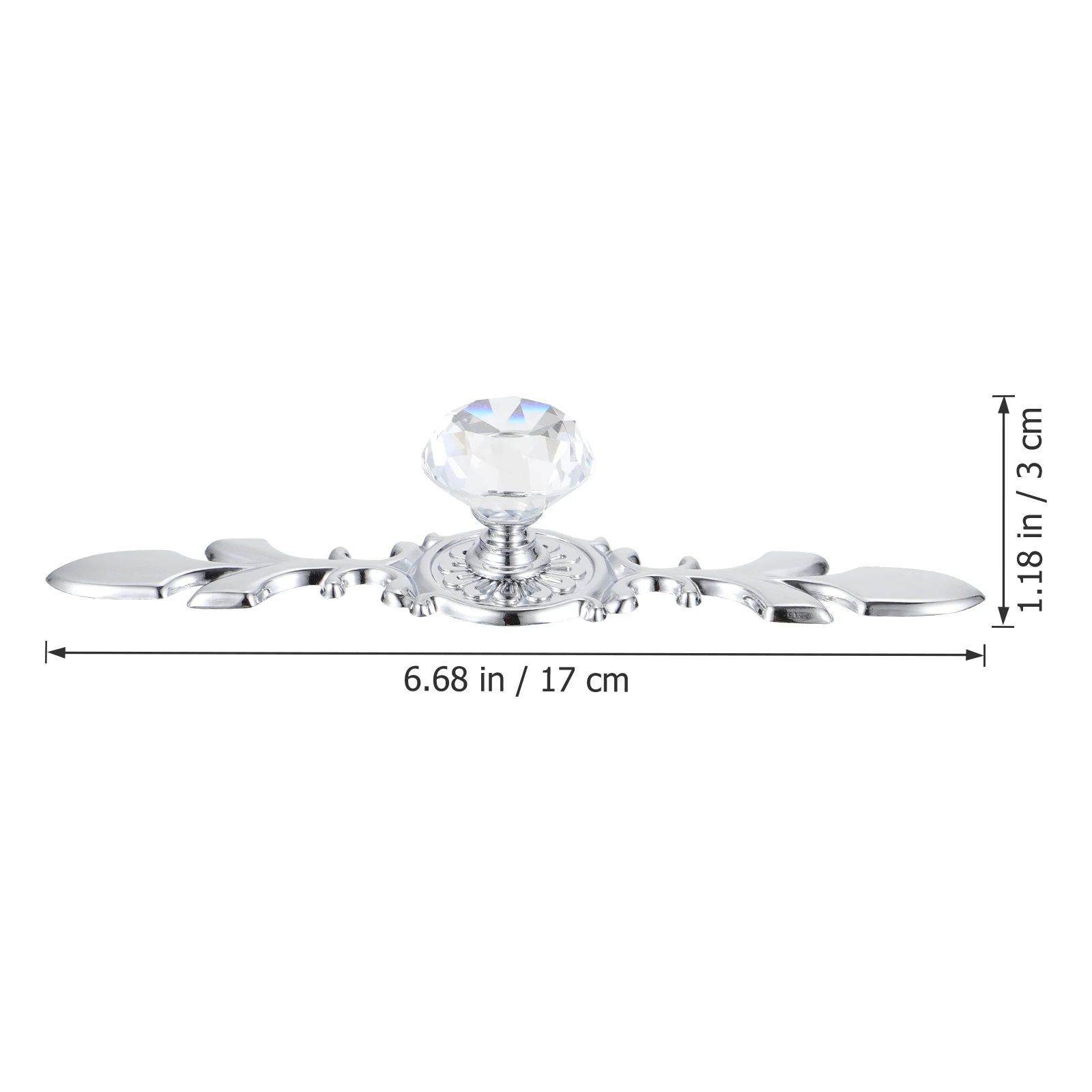 

4 Pcs Cabinets Crystal Handle Door Wardrobe Pull Knobs Silver Furniture Supplies Kitchen