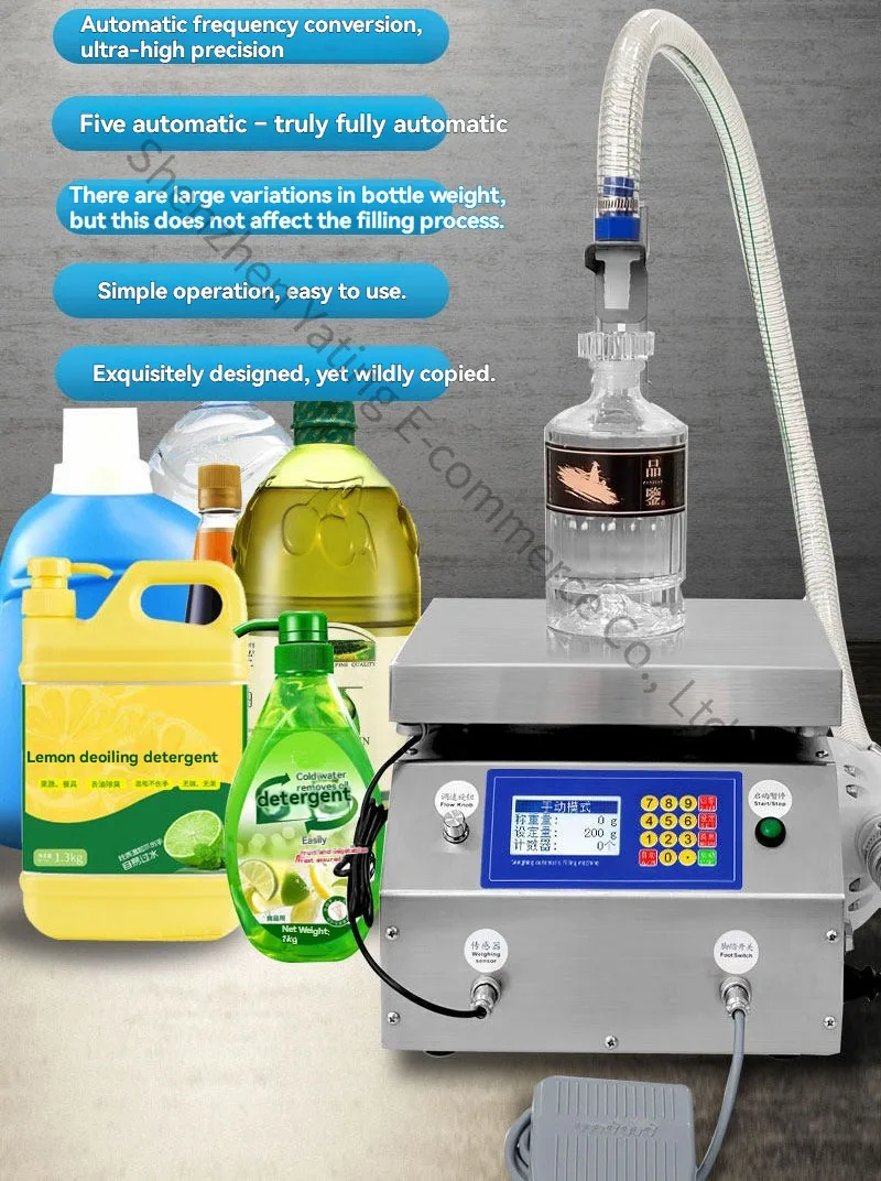 New Automatic High Flow Weighing  Quantitative Liquid Edible Oil Fertilizer Laundry Detergent Detergent Filling Machine