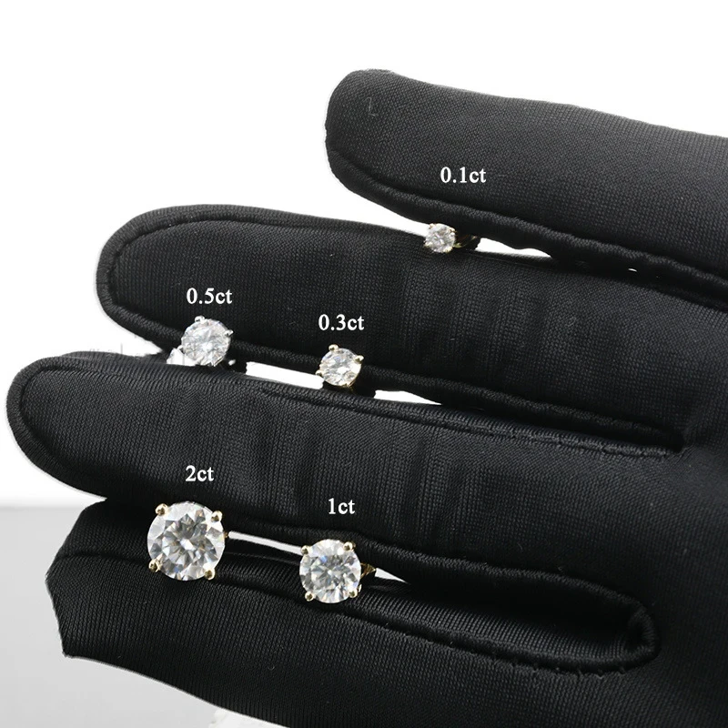 Orecchini A Perno In Argento 925 Con Moissanite DOJOJOSA | Diamanti Creati In Laboratorio | Regalo Uomo/Donna - 2