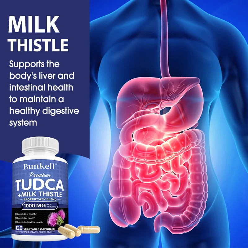 TUDCA + Milk Thistle Supplement - Bile Salts Liver Support, Gallbladder Health Supports liver health and promotes bile flow