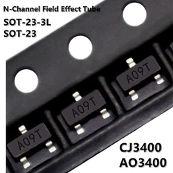 (100pcs) CJ3400 R0 A03400 A09T XORB 3A 5.8A SMD N-Channel Field Effect Tube SOT-23-3L