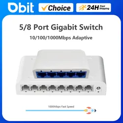 Switch Ethernet DBIT 10/100/1000Mbps 5/8 porte adattatore Switch di rete Gigabit Desktop Switch Ethernet RJ45 veloce Auto MDI/MDIX