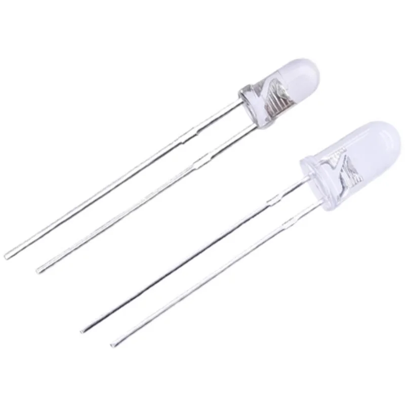 100pcs LED Diode F5 Super Bright Straw Hat LED 5mm Light Emitting Diodes Blue Green Red Yellow White, for DIY Electronic