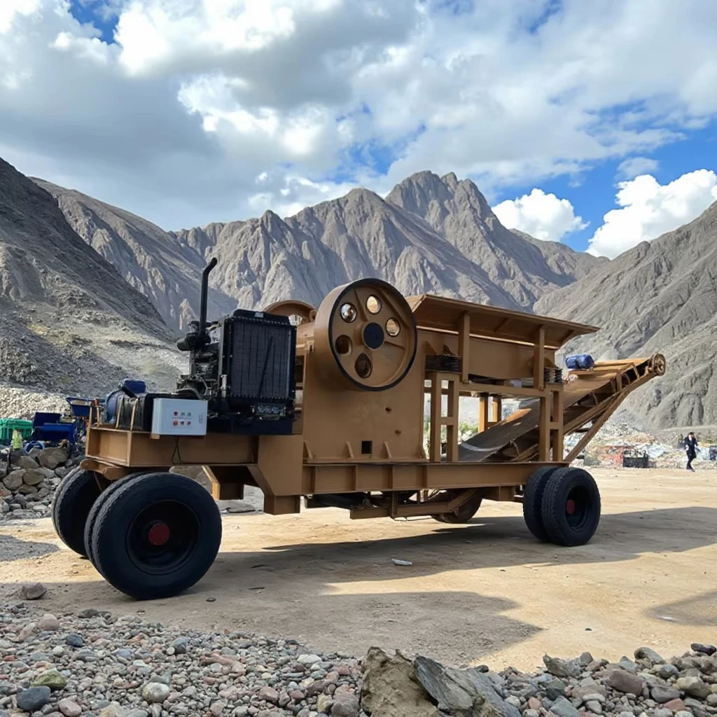Factory Customized PE500X750 Large Capacity Mobile Jaw Crusher for Stone Crushing Jaw Crusher with Conveyor