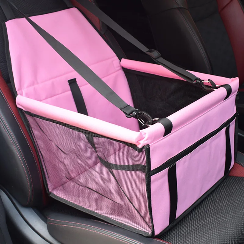 

Pet Reinforce Car Booster Seat For Dog Cat Portable And Breathable Bag With Seat Belt Dog Carrier Safety Stable For Travel