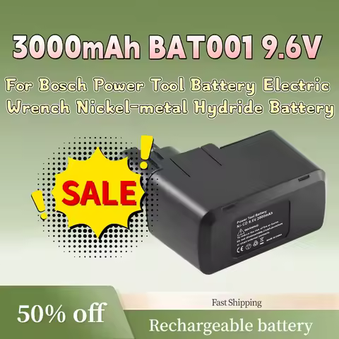 For Bosch Power Tool Battery Electric Wrench Nickel-metal Hydride Battery High-Quality 3000mAh BAT001 9.6V Rechargeable Battery