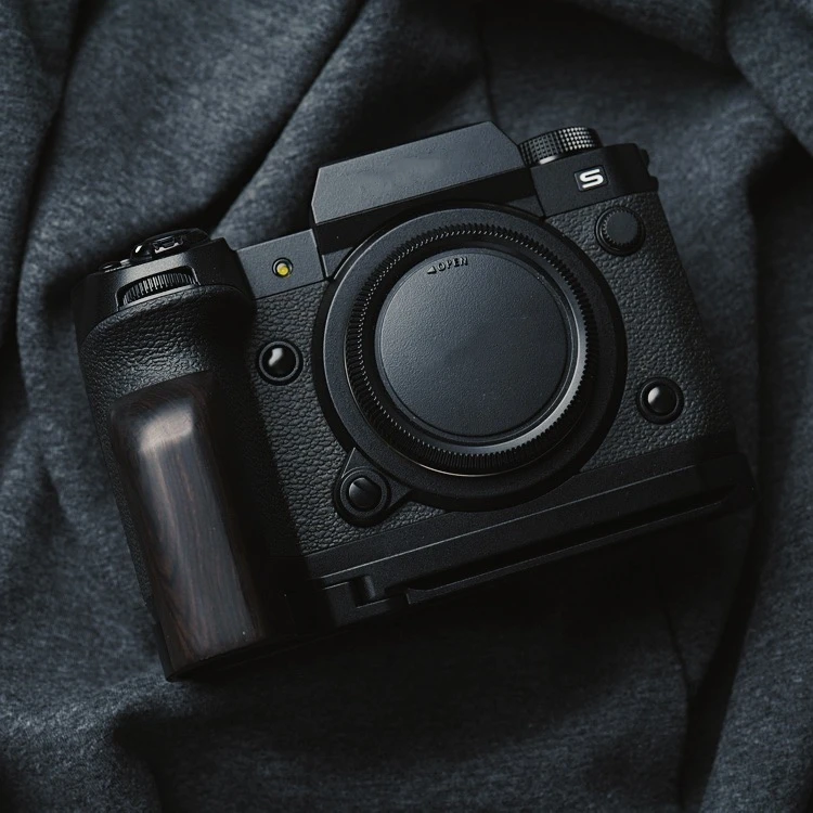 

For Fujifilm Fuji X-H2s X-H2 XH2s XH2 Handle Grip L-Shaped Plate With Wooden Grip Camera Hand Grip Bracket Quick Release Plate