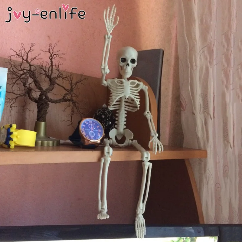 الهياكل العظمية الصغيرة الديكور كامل الجسم المفاصل Posable الهياكل العظمية مخيف معلقة لجميع القديسين منزل مسكون ديكور الحفلات خدعة الدعامة #1