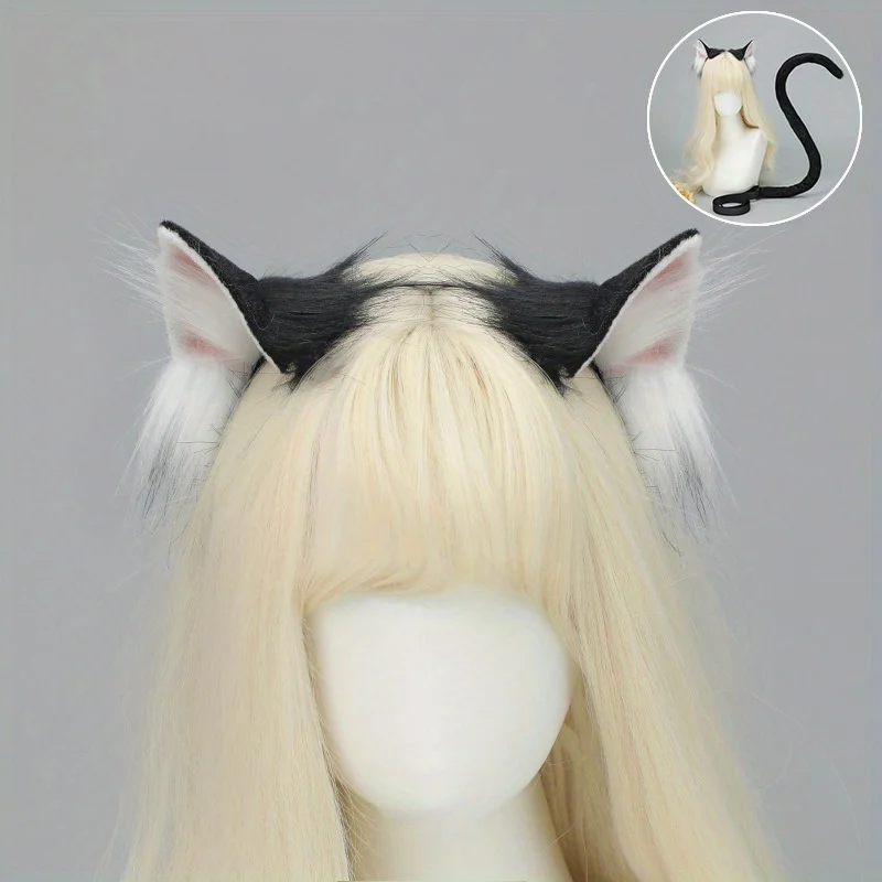 Costumes Accessories Simulated Beast Ear Cat Ear Headband Handmade Plush Cos Cat Ear Props Comic Exhibition Headdress