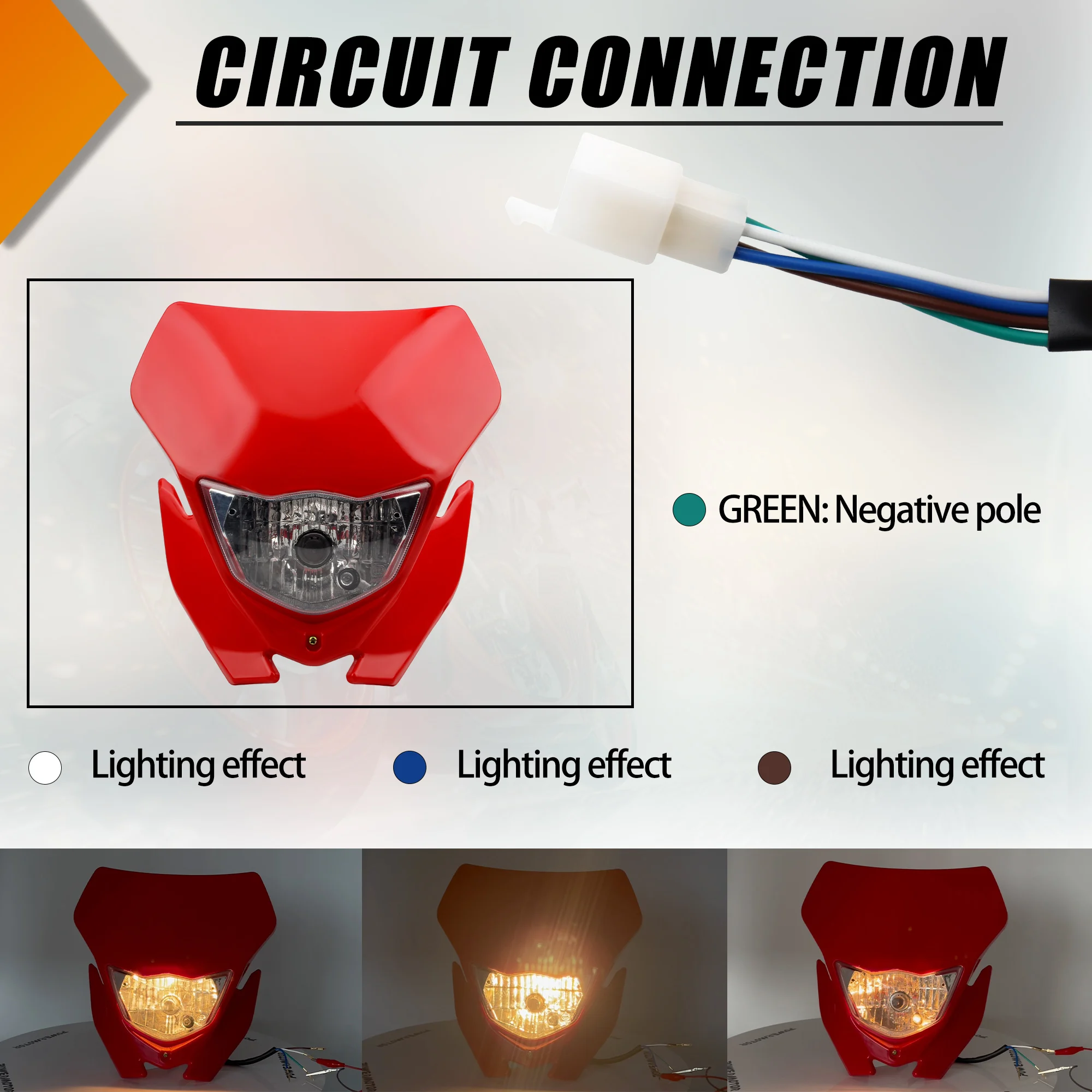 For Kawasaki KLX 230 250 150 110R 230R Motorcycle Halogen Headlight Dirtbike Headlamp Enduro Motocross Modified Accessories