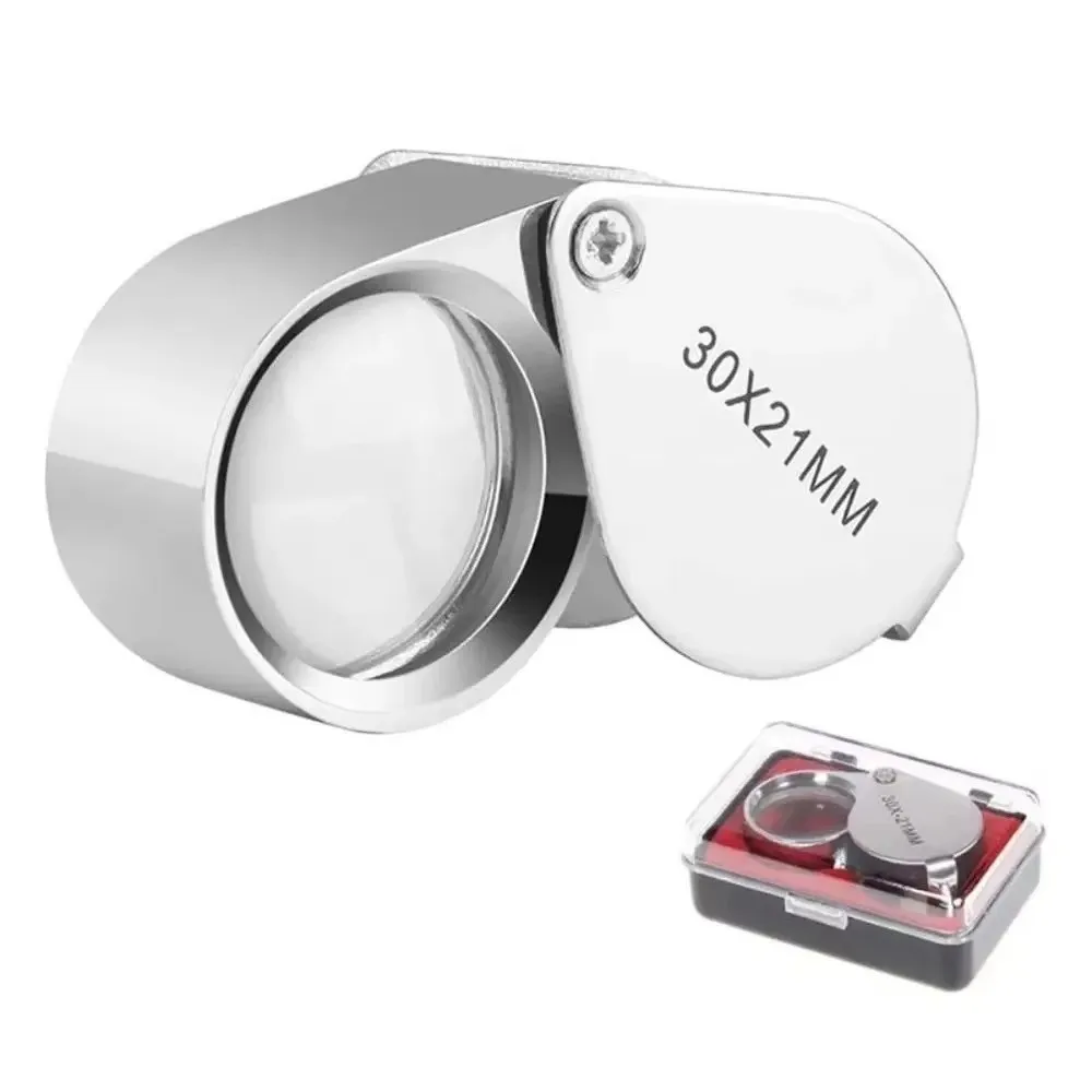 New 10X Jewelry Loupe Foldable Portable Diamond Jewelers Eye Glass Tool Appraisal of Antiques Pocket Loupe Magnifier